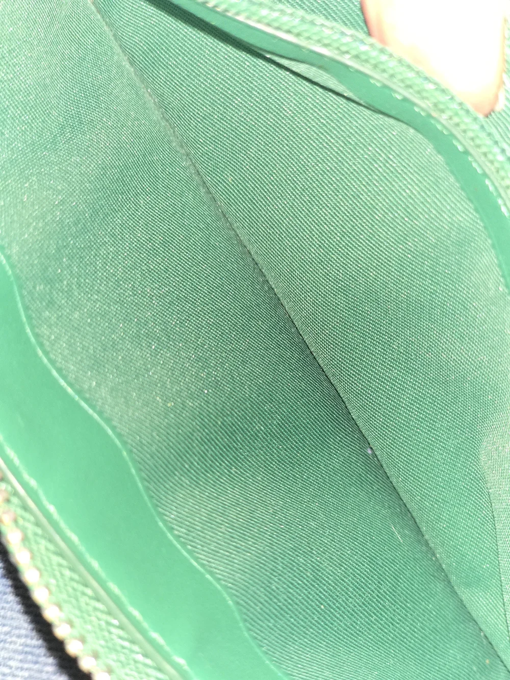 COACH Green Signature Wristlet Phone Case